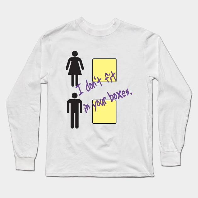 Gender Non-Binary Long Sleeve T-Shirt by candhdesigns